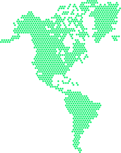 Mapa das Américas com os hubs da Zallpy